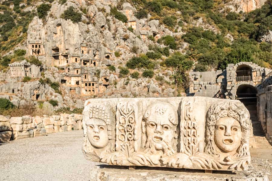 Ancient City of Myra: Rock Tombs and the Trace of Santa Claus